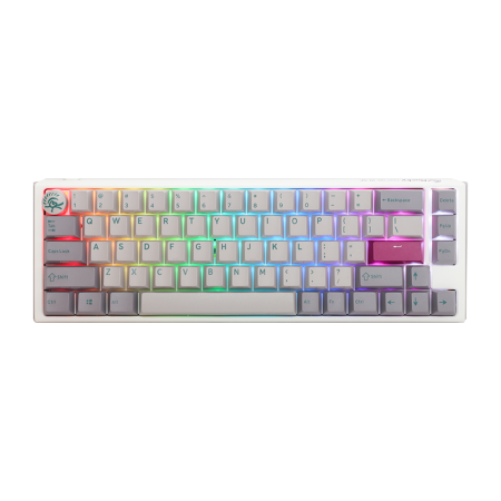 DUCKY ONE 3 TKL Silent Red Switch Cherry RGB Mechanical Gaming Keyboard - Mist Grey